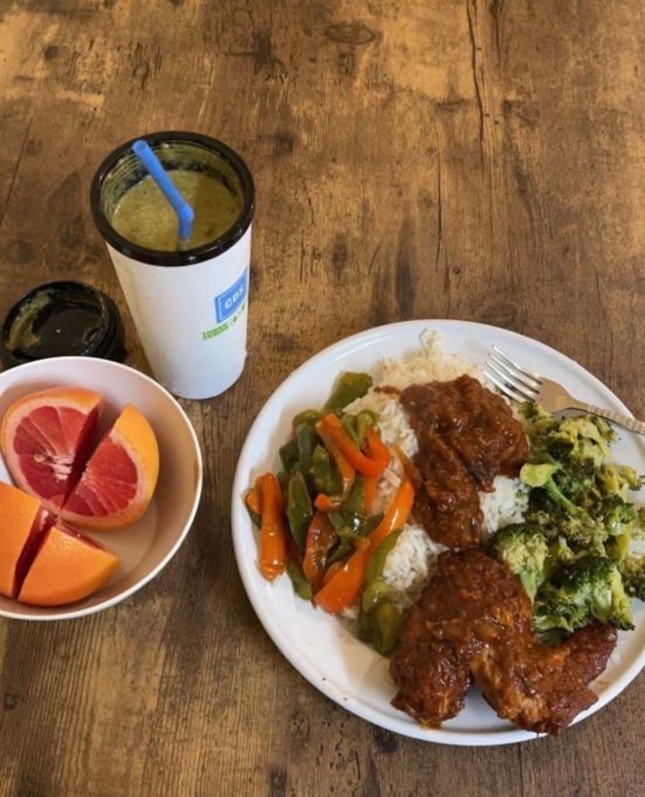Buttered Broccoli and Fried Bell Peppers